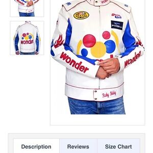 Mens Racing Jacket - White and Blue